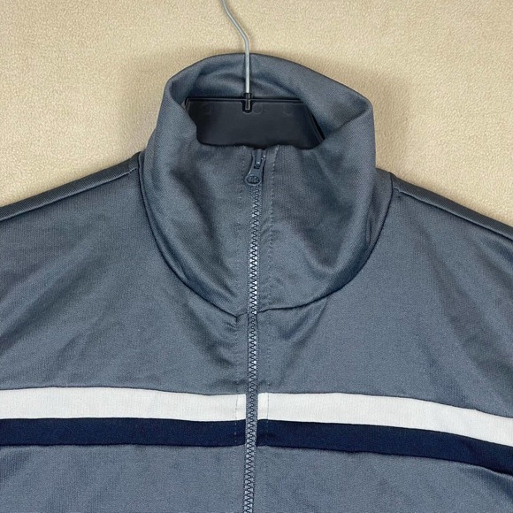 G Star Raw Full Zip Athletic Jacket‎ Mens M Gray Striped Made in Turkey - Picture 2 of 11